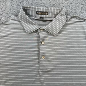 Peter Millar‎ Shirt Men's L Grey Polo Short Sleeve Performance Summer Comfort